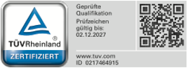 TÜV Rheinland zertifiziert